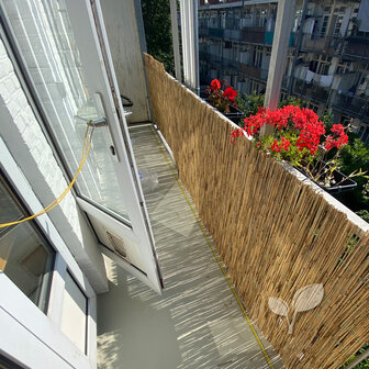 Privacy balkon met rietmat 120 cm hoog