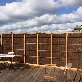 Natuurlijke tuinafscheiding heidematten 2 meter hoog