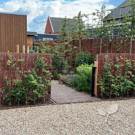 Lage natuurlijke tuinafscheiding wilgenmatten 120 cm hoog