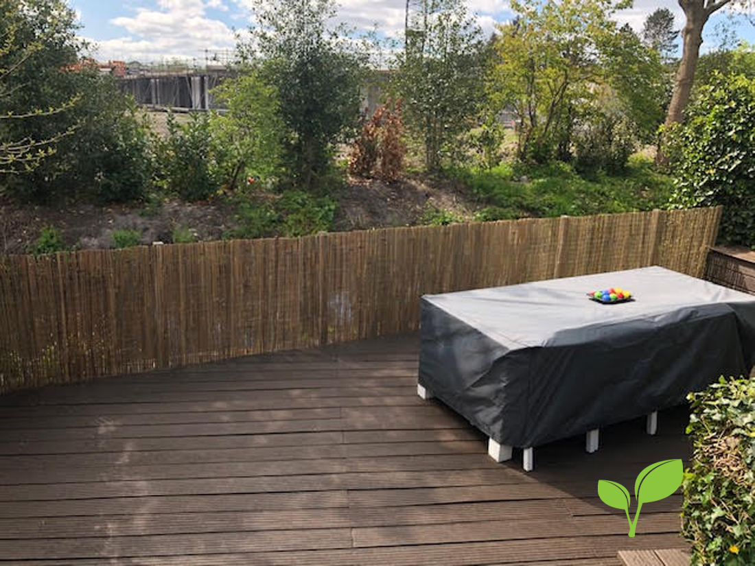 Gespleten bamboematten tuinafscheiding